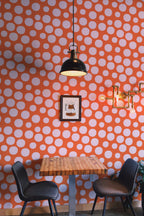 Papel de parede pontos rabisco laranja e branco — imagem 4