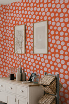 Papel de parede pontos rabisco laranja e branco — imagem 3