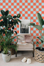 Papel de parede círculos retro laranja e azul — imagem 3