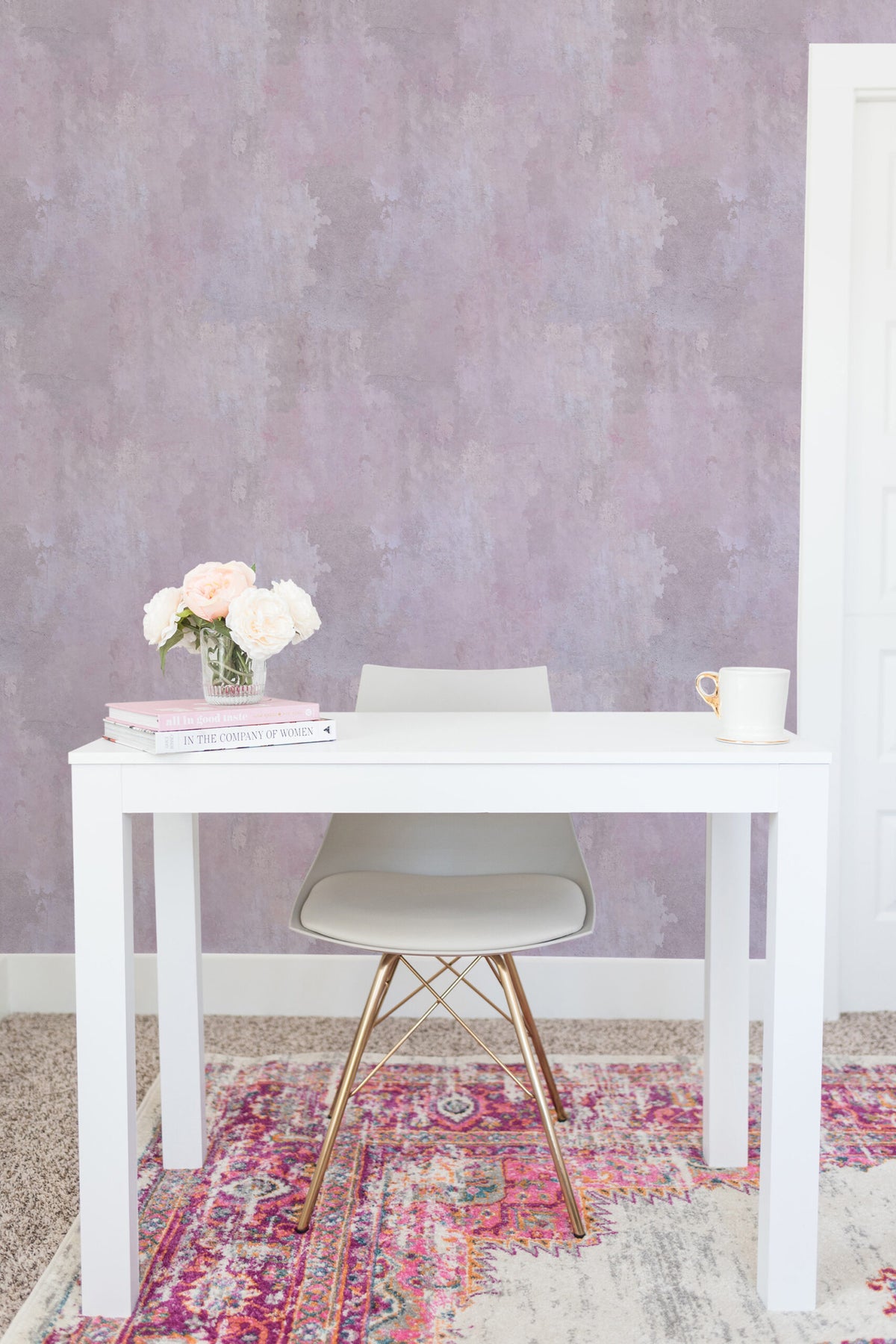 Papel de parede efeito estuque rosa vintage — imagem 4