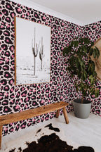 Papel de parede leopardo rosa arrojado