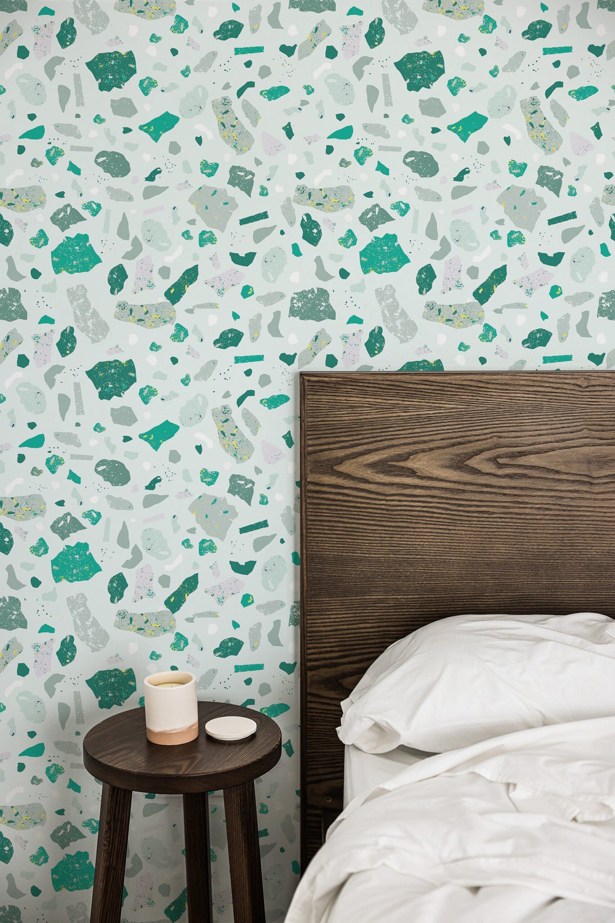 Papel de parede terrazzo verde menta moderno — imagem 3