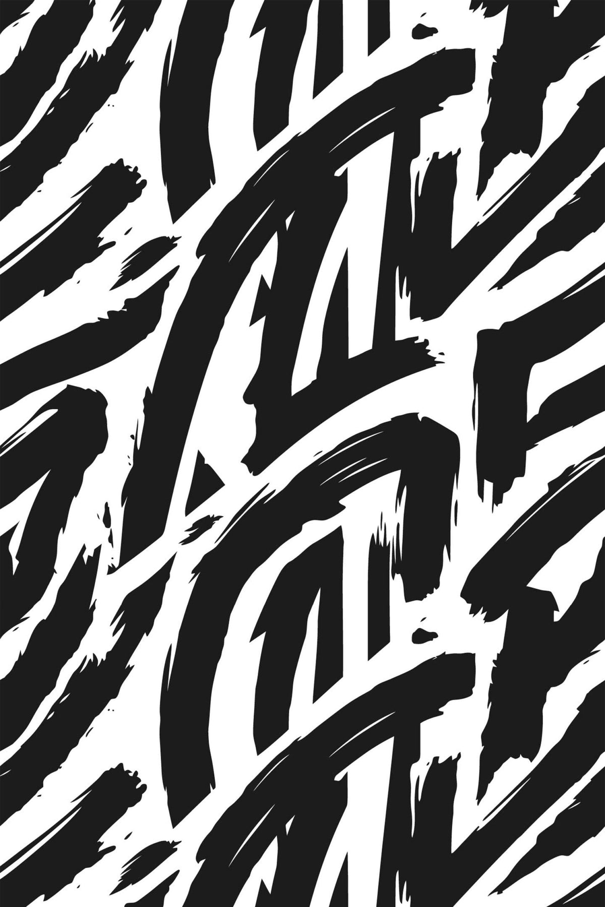 Papel de parede pinceladas preto e branco ousado — imagem 2