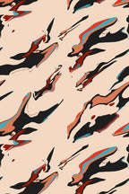 Papel de parede abstrato tinta líquida bege e preto — imagem 2