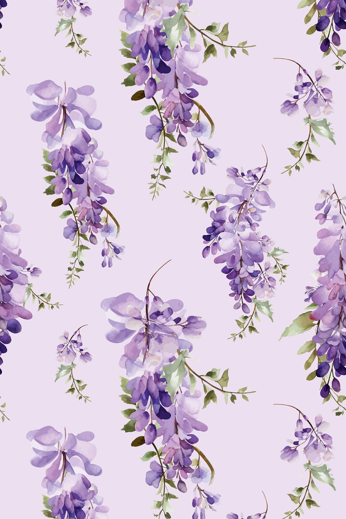 Papel de parede glicínias lilás fundo rosa suave — imagem 2