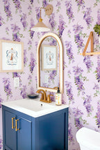 Papel de parede glicínias lilás fundo rosa suave — imagem 6