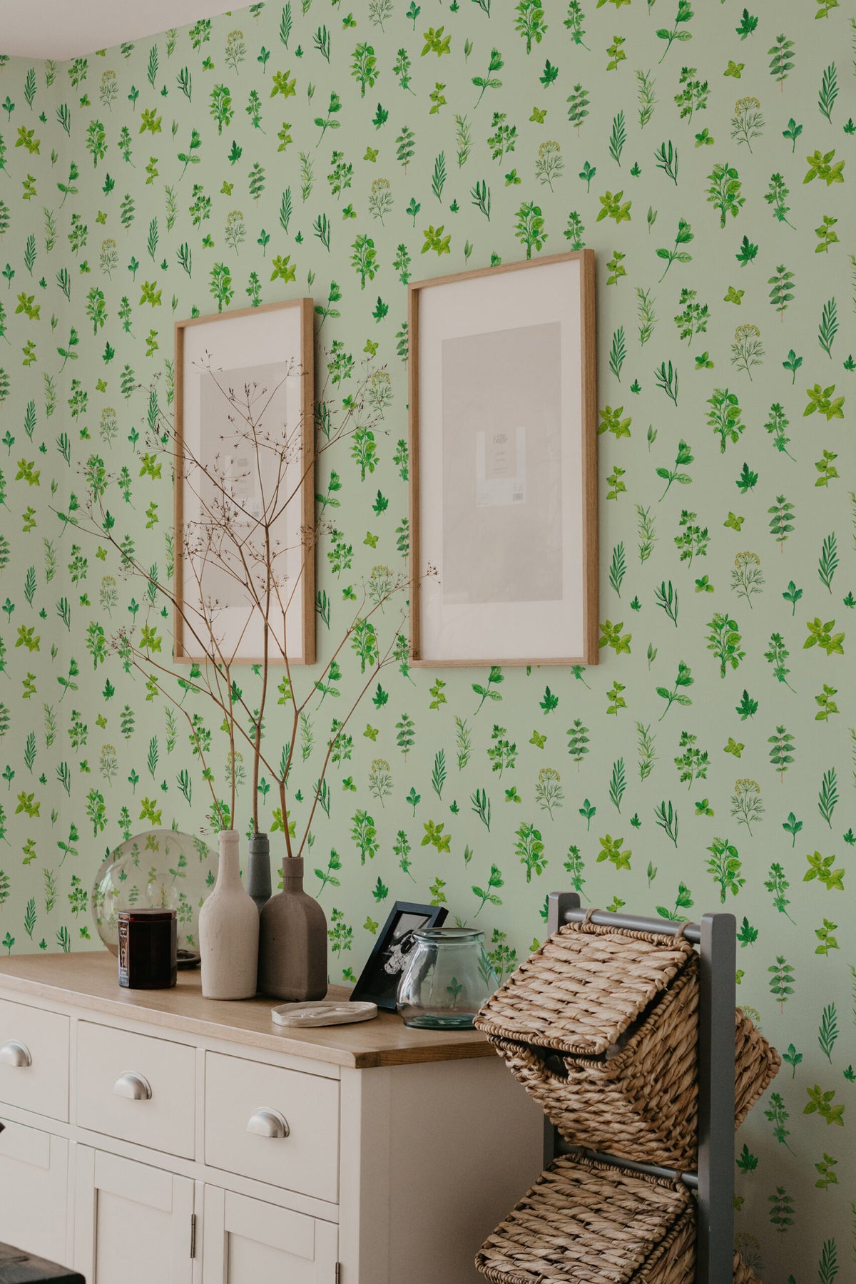 Papel de parede ervas silvestres verde suave — imagem 5