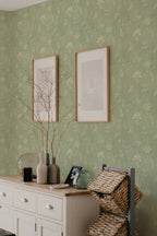 Papel de parede floral verde-sage delicado — imagem 4