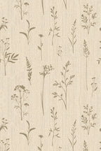 Papel de parede floral wildflower estilo natural bege — imagem 2