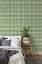 Papel de parede xadrez ondulado verde suave — imagem 3