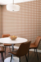 Papel de parede retro quadriculado laranja e creme — imagem 5