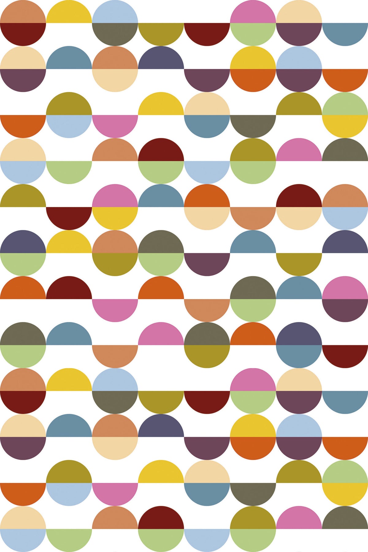 Papel de parede meios círculos coloridos retro — imagem 2