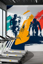 Mural de parede desportivo abstrato colorido