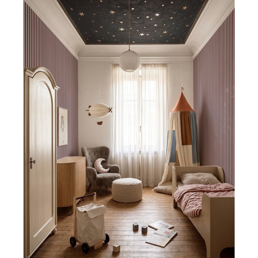 Papel de parede riscas azul e castanho infantil — imagem 3