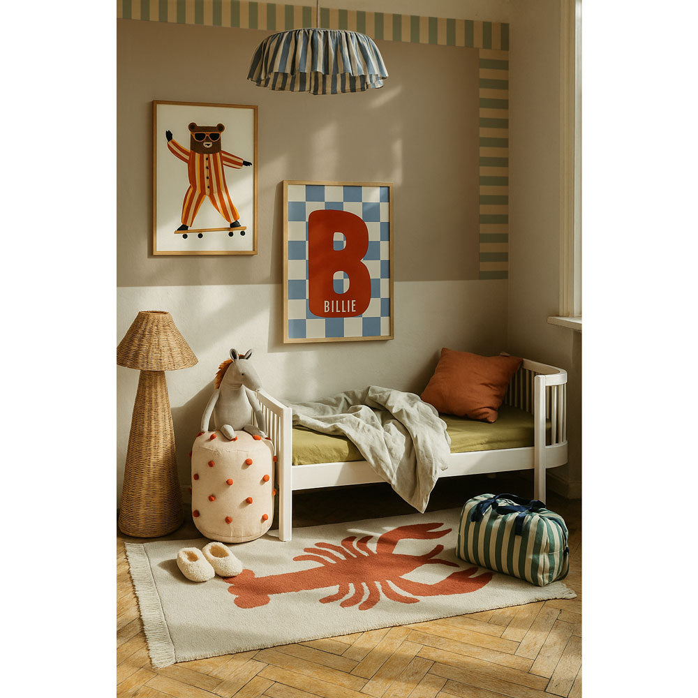 Faixa decorativa floral bege e verde suave