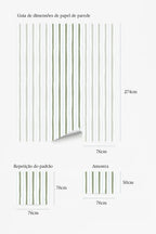 Papel de parede riscas onduladas verde-sage e azul — imagem 6