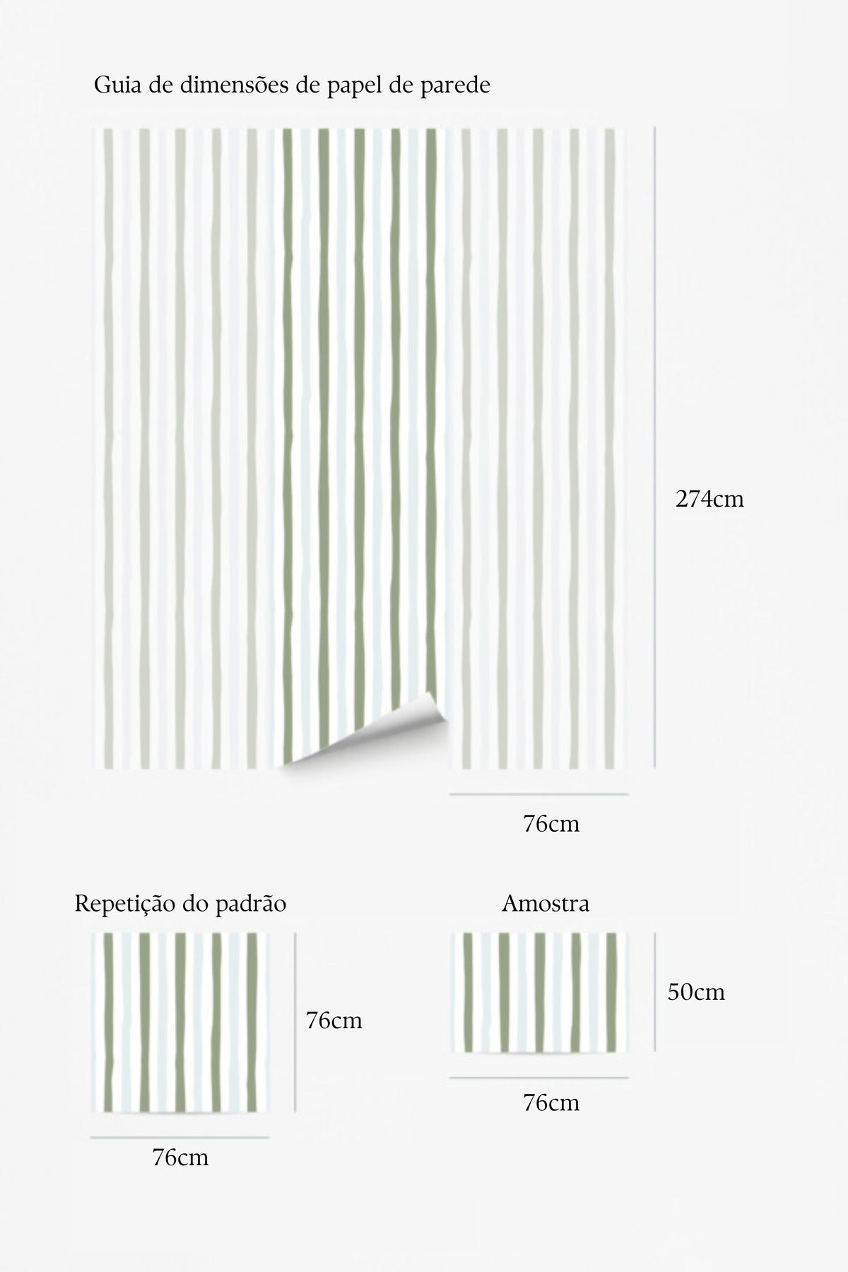 Papel de parede riscas onduladas verde-sage e azul — imagem 6