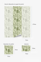 Papel de parede botânico vintage verde sage — imagem 5