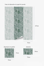 Papel de parede botânico vintage cinzento — imagem 5