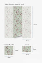 Papel de parede flores de algodão verde-sálvia — imagem 5