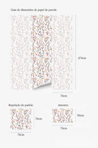 Papel de parede floral botânico vintage bege e branco — imagem 5