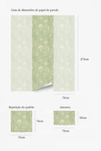 Papel de parede floral verde-sage delicado — imagem 5