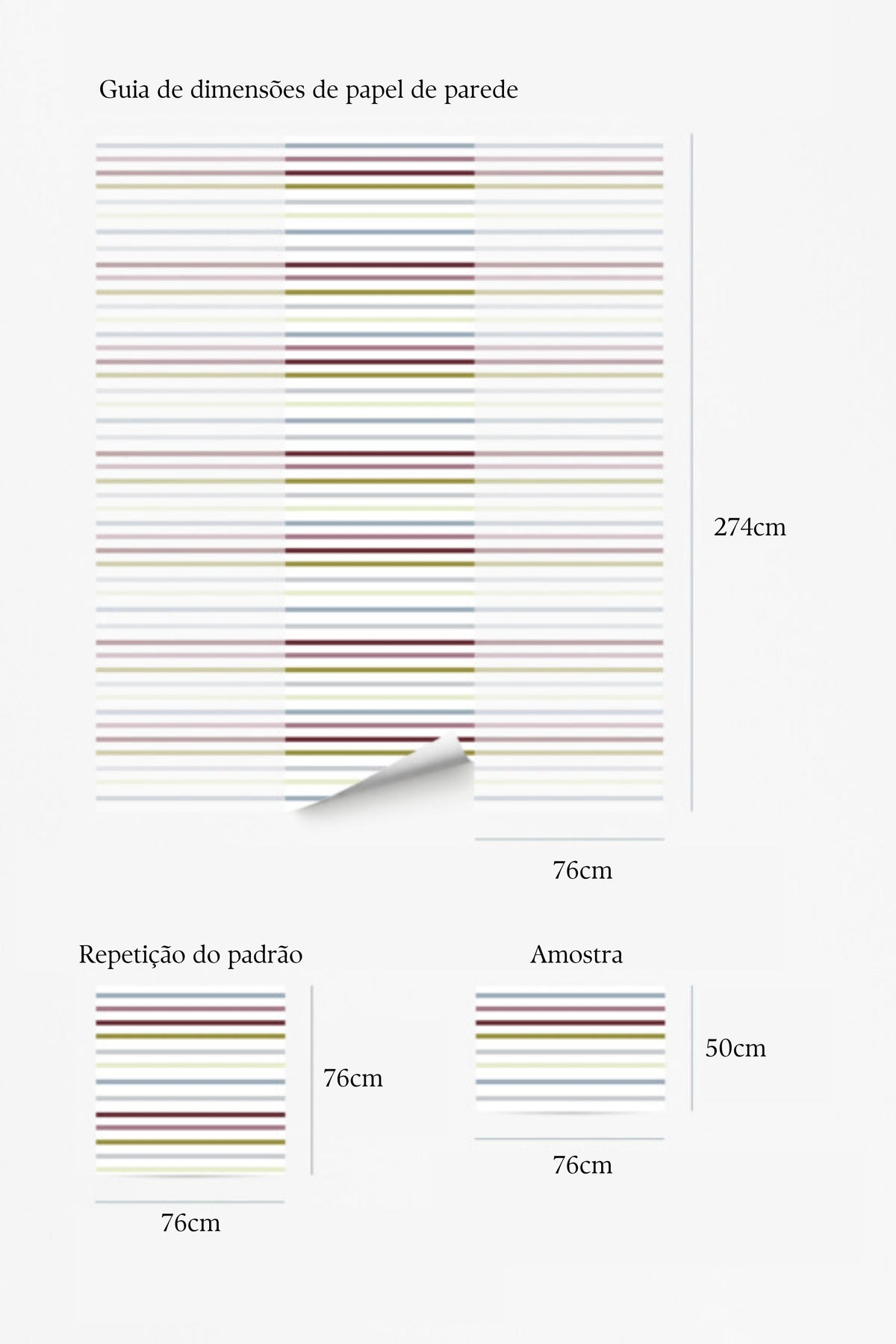 Papel de parede riscas horizontais multicolor suave — imagem 6