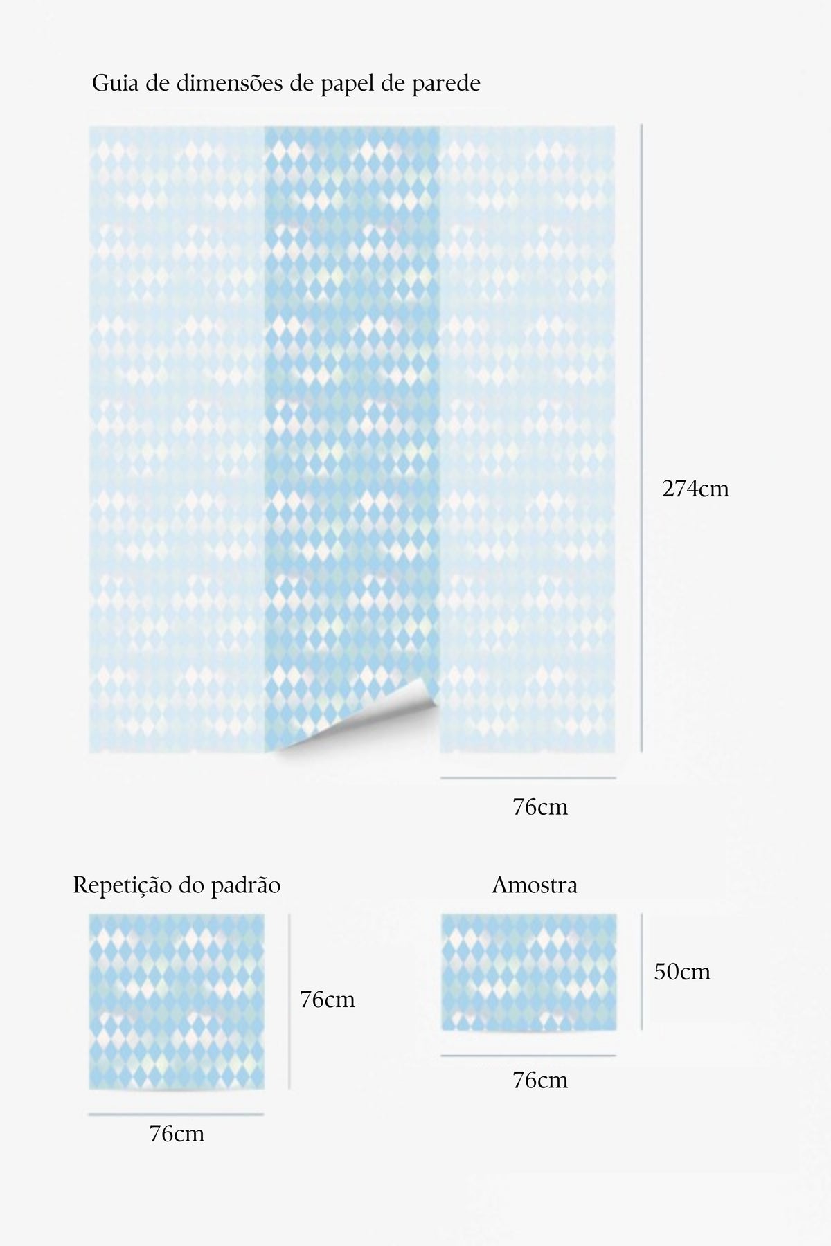 Papel de parede geométrico losangos azul suave — imagem 5