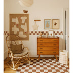 Faixa decorativa riscas creme e castanho