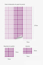 Papel de parede xadrez violeta estilo farmhouse — imagem 5