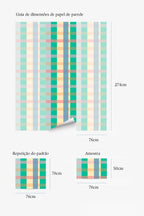 Papel de parede xadrez pastel vintage multicolor — imagem 5
