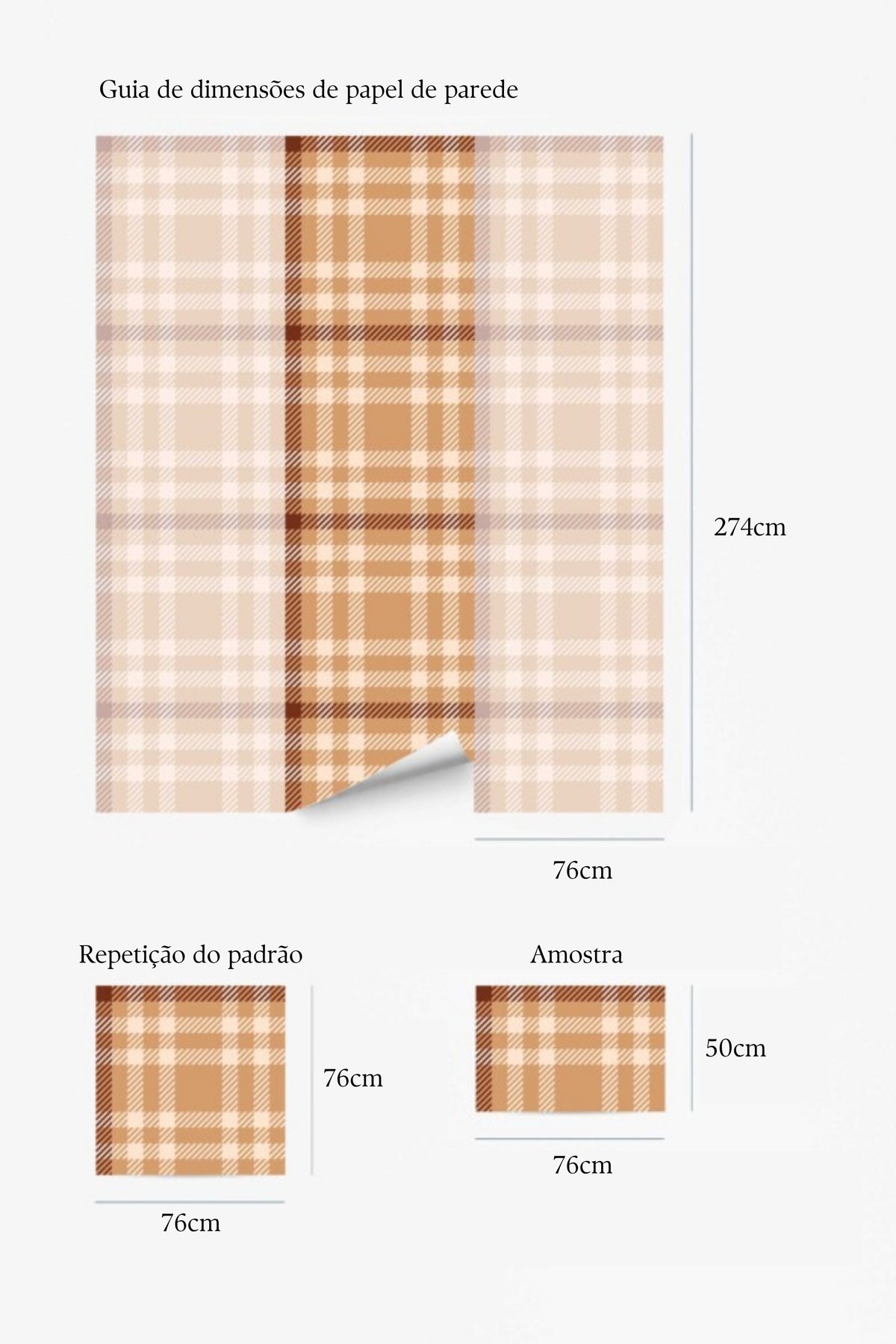 Papel de parede xadrez farmhouse castanho e bege — imagem 5