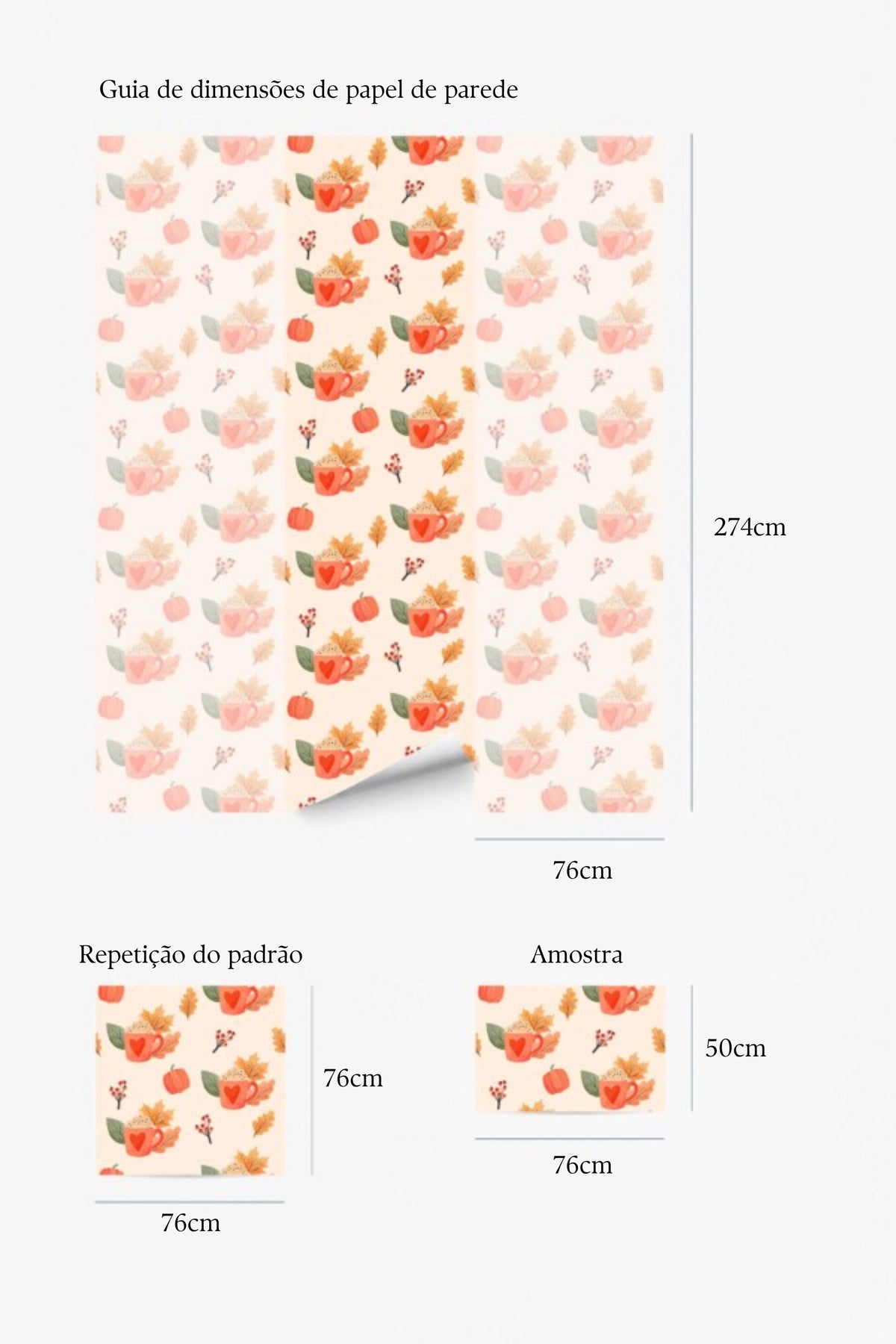Papel de parede abóboras e canecas estilo farmhouse laranja — imagem 5