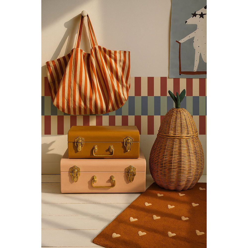Faixa decorativa vintage bege e vermelho