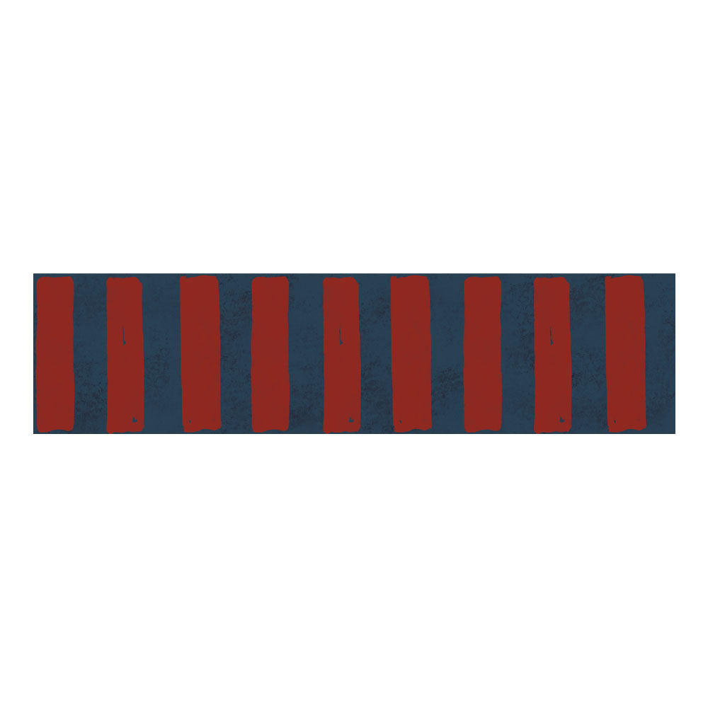 Faixa decorativa riscas vermelho e azul marinho — imagem 2