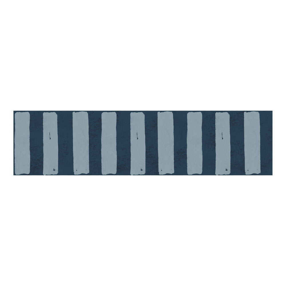 Faixa decorativa riscas bicolor azul estilo escandinavo — imagem 2