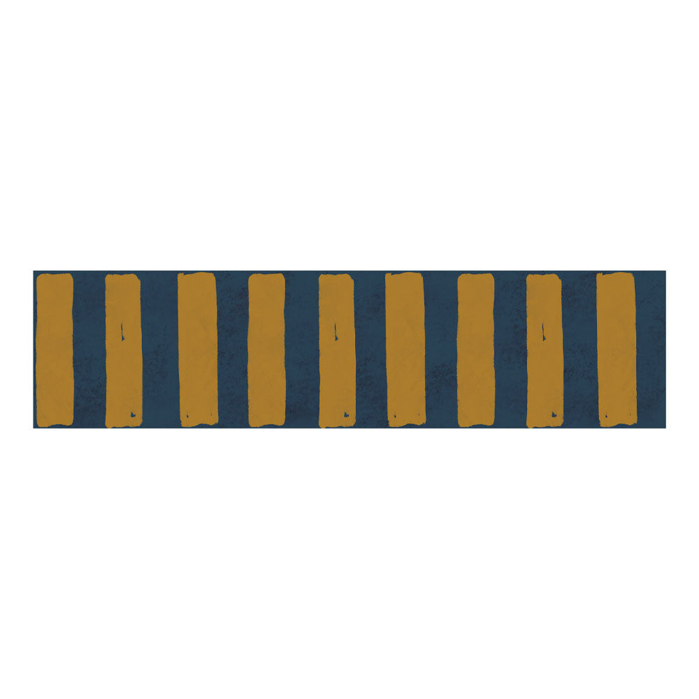 Faixa decorativa riscas amarelo e azul vintage — imagem 2