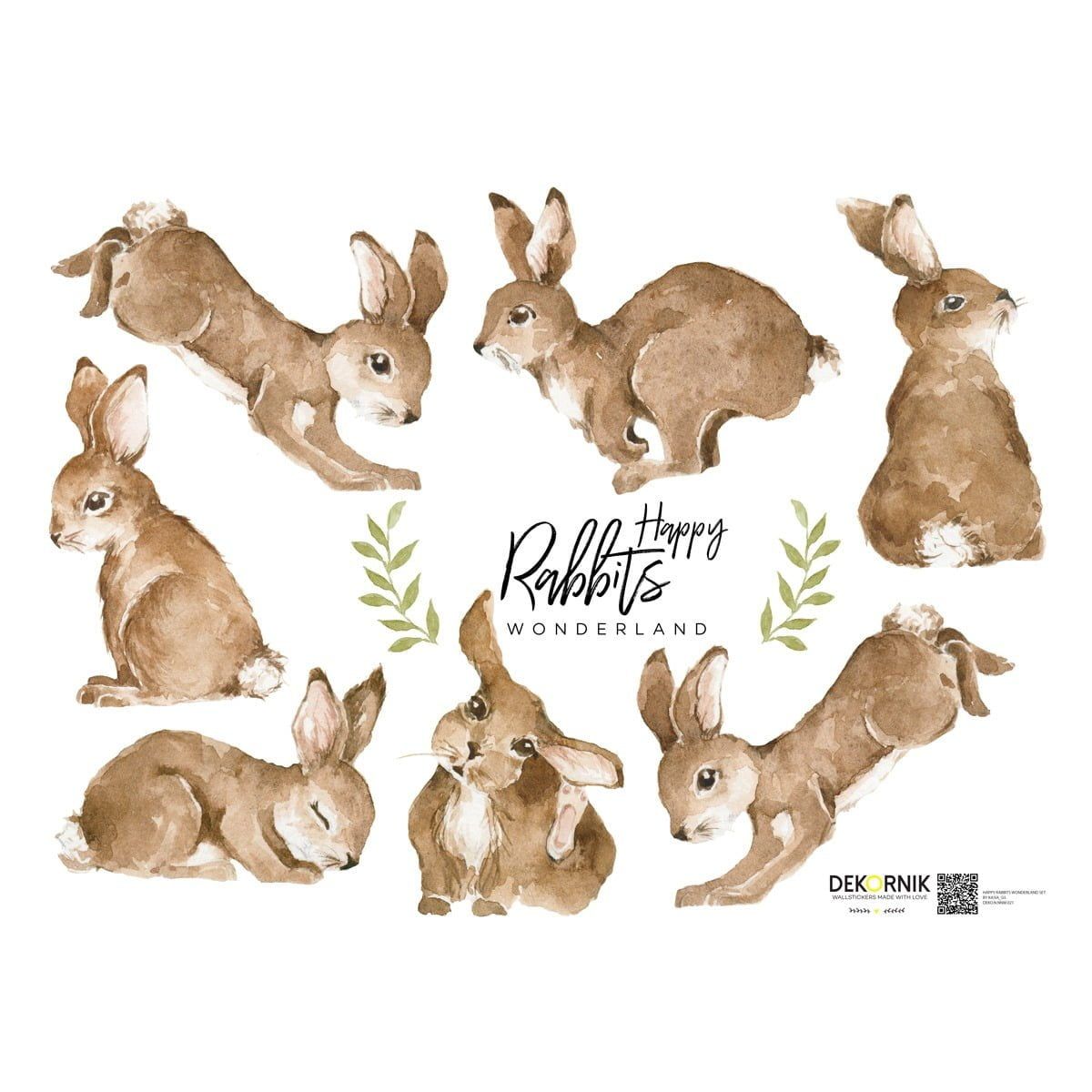 Autocolantes de parede coelhos floresta pastel — imagem 2
