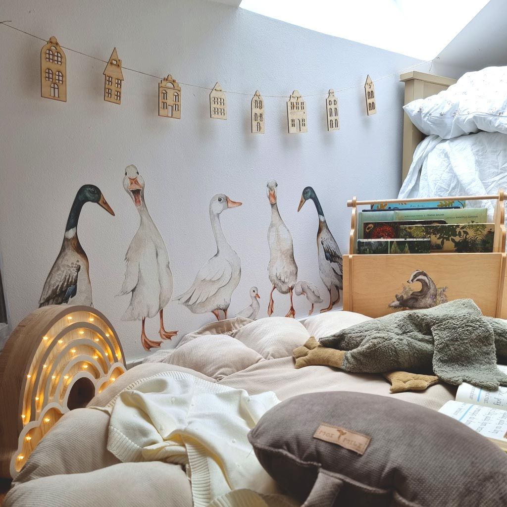 Autocolantes de parede patos brancos estilo suave — imagem 7