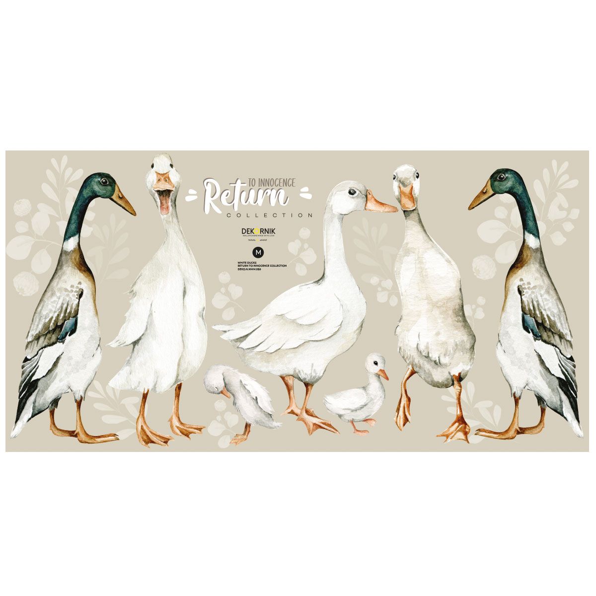 Autocolantes de parede patos brancos estilo suave — imagem 2
