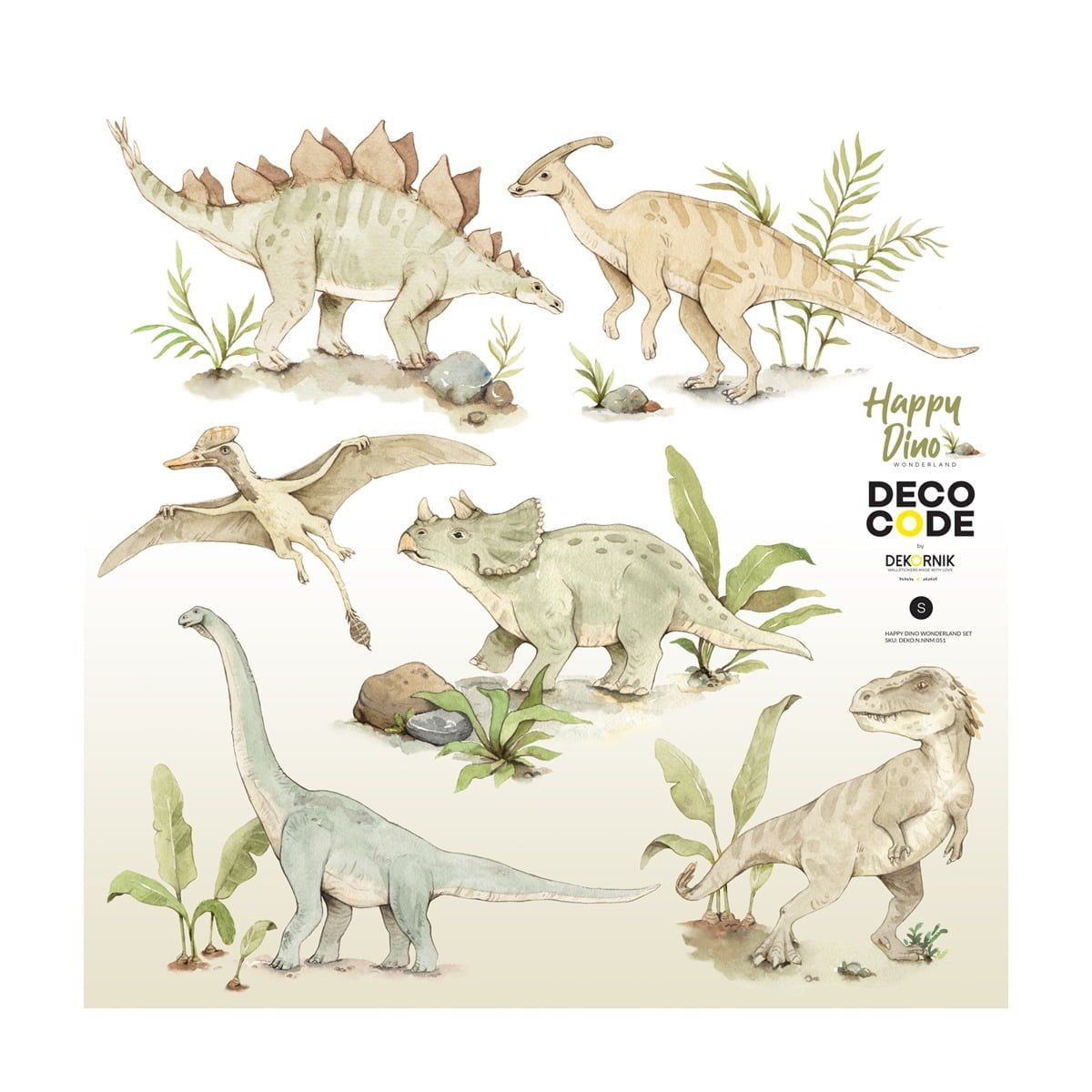 Autocolantes de parede dinossauros pastel divertidos — imagem 2