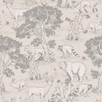 Papel de parede riscas com animais natural — imagem 2