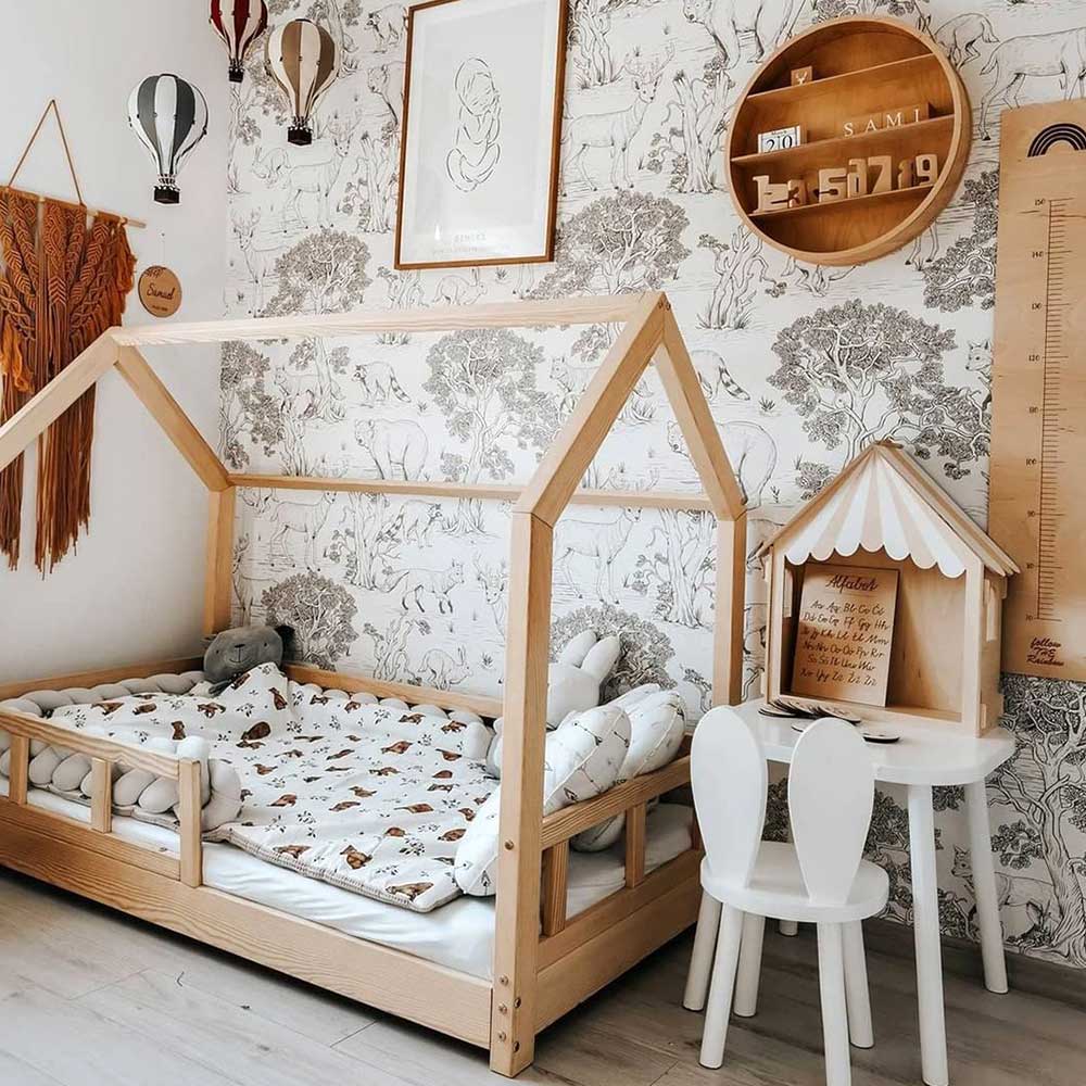 Papel de parede animais da floresta branco delicado — imagem 5