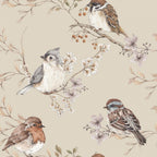 Papel de parede pássaros e ramagens — imagem 2