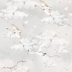 Papel de parede cisnes azul estilo infantil — imagem 2