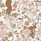 Papel de parede esquilos na floresta estilo infantil — imagem 2