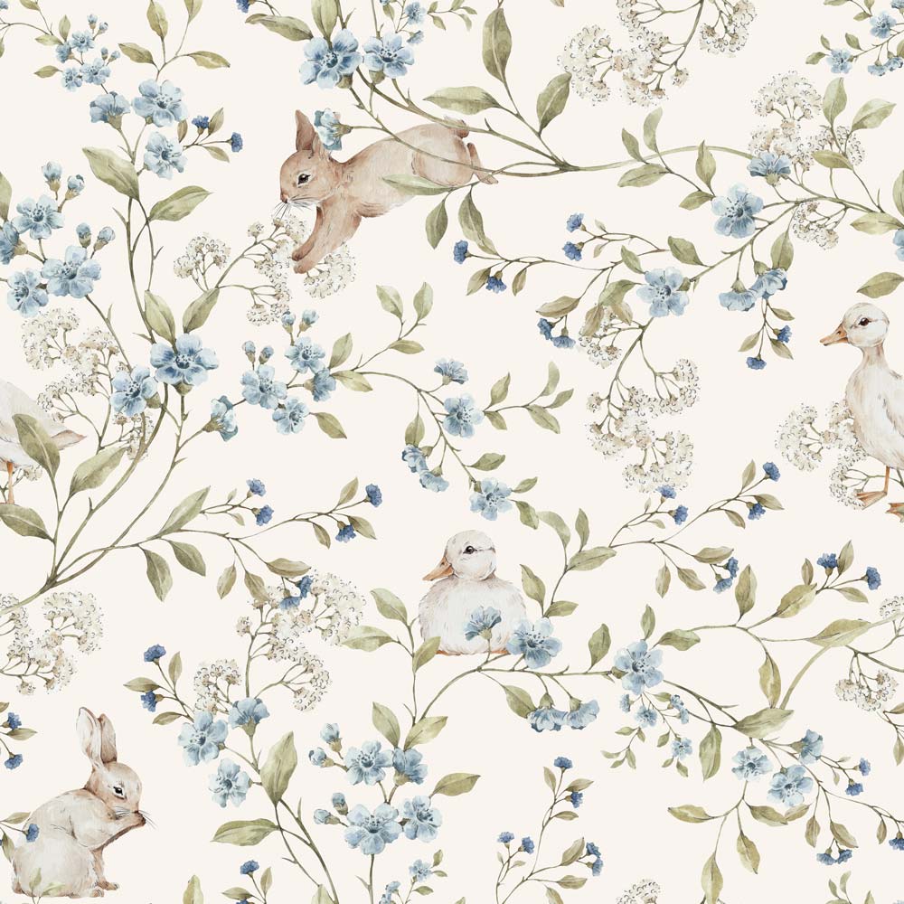Papel de parede patos e coelhos no prado — imagem 2