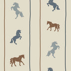 Papel de parede cavalos e estrelas bege