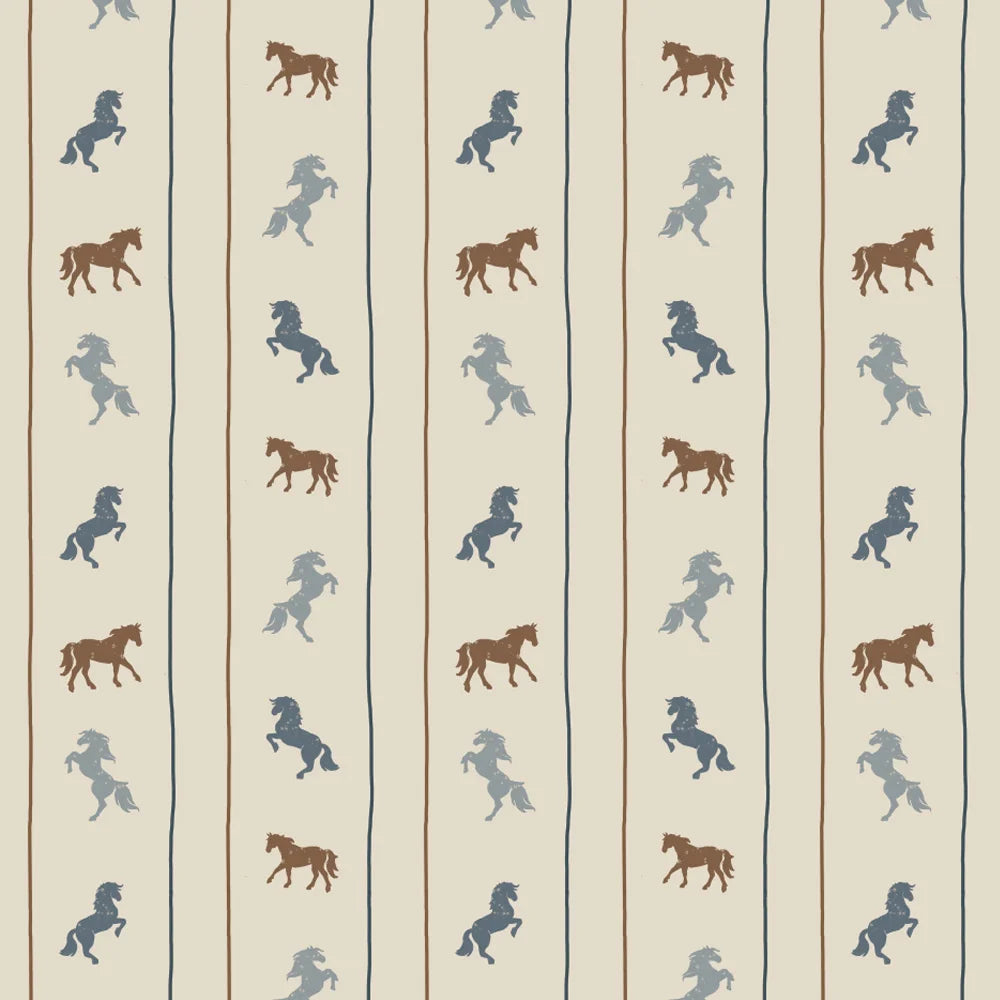 Papel de parede cavalos e estrelas bege