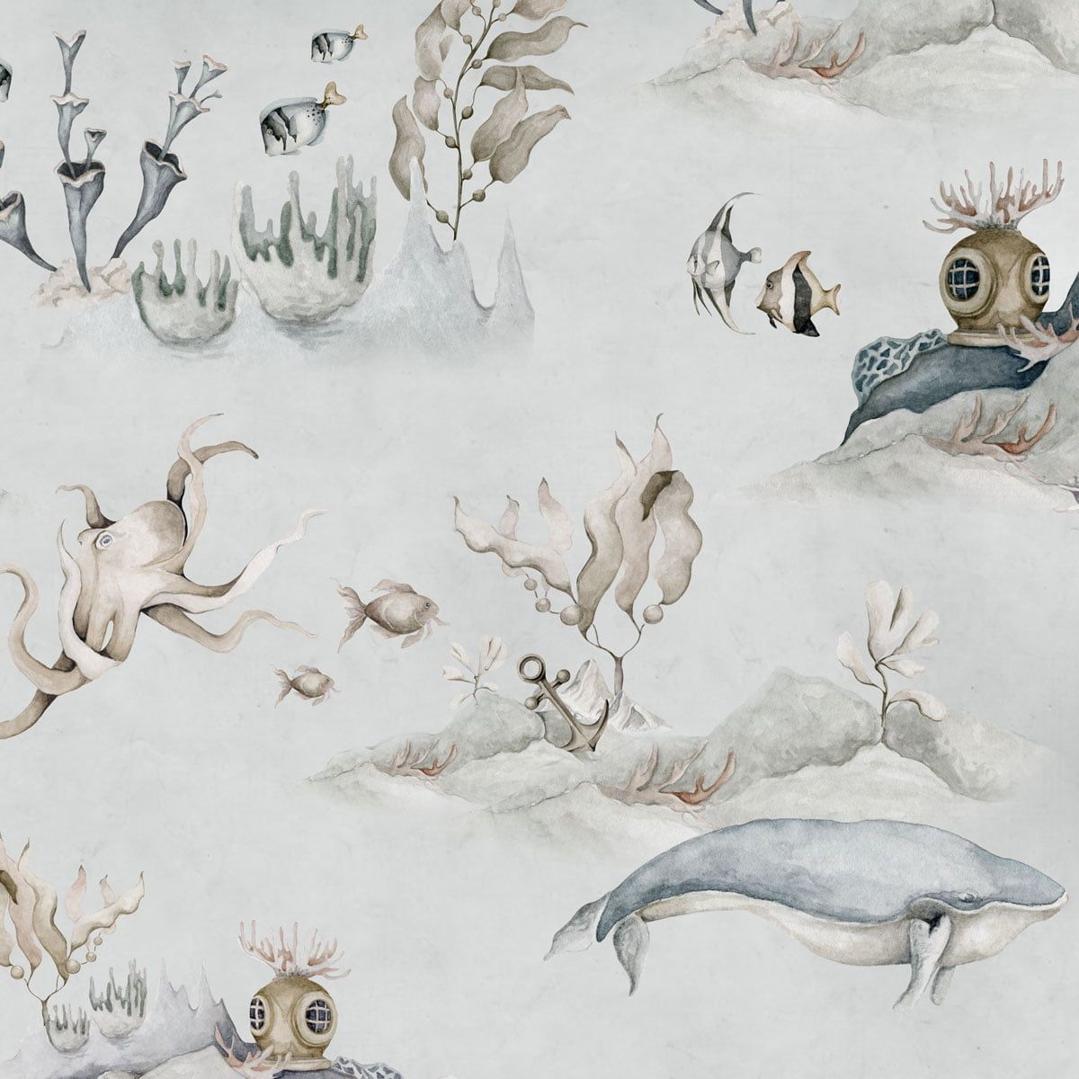 Papel de parede fundo do mar estilo vintage — imagem 2
